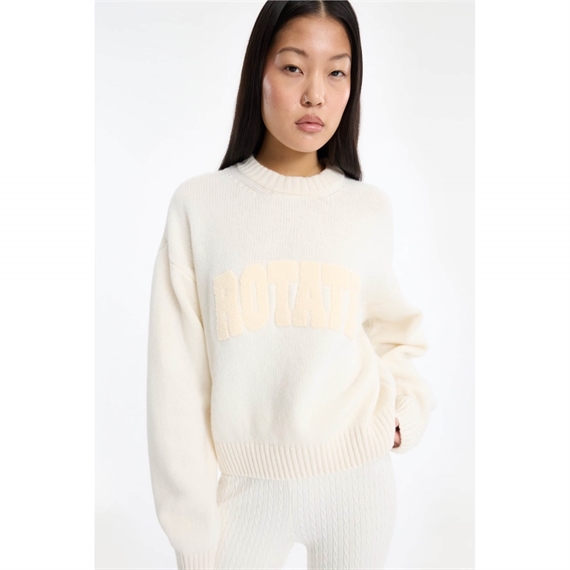 Rotate Crewneck Sweater, Egret